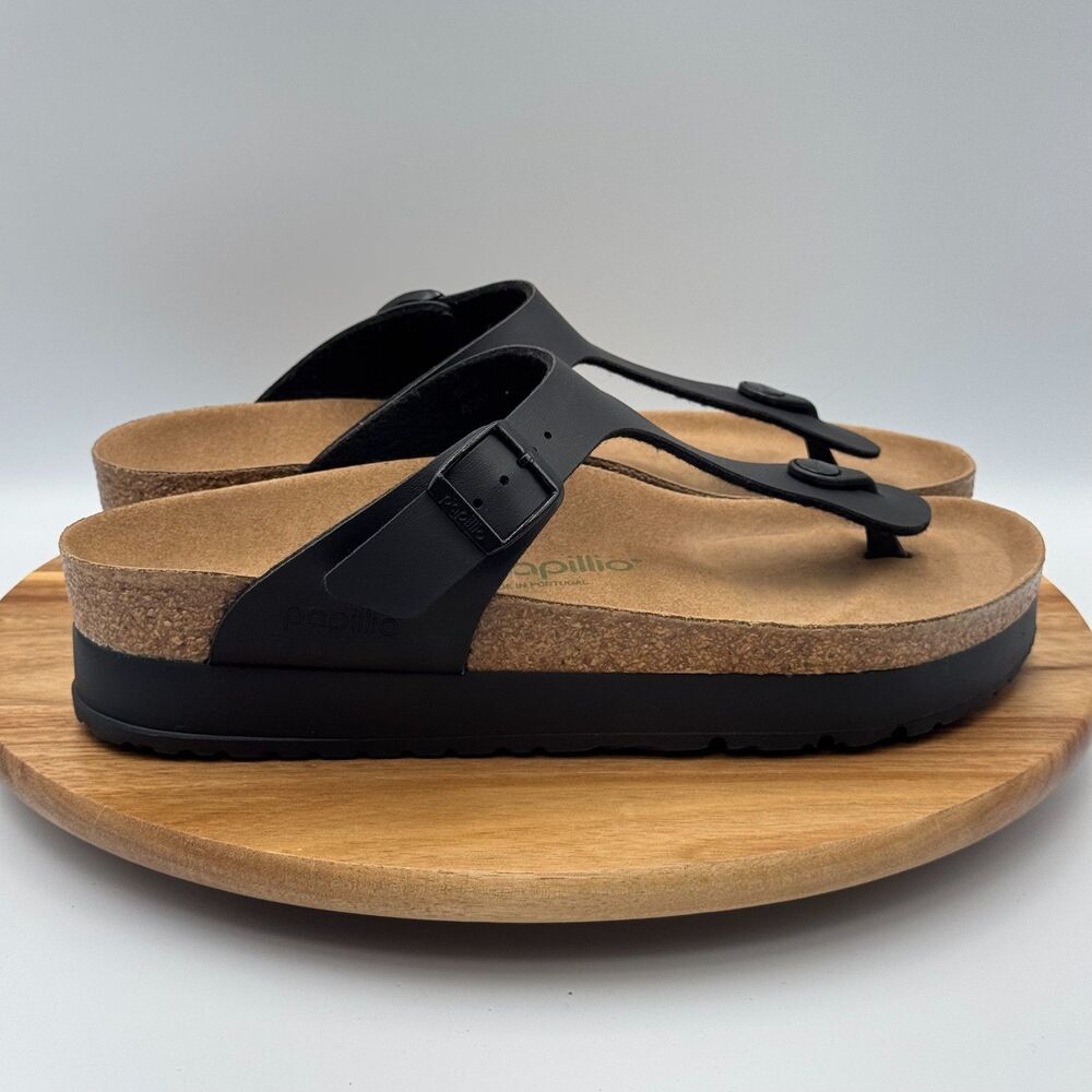 PAPILLIO By Birkenstock Vegan Black Gizeh Sandals Women's EU 41/US 10 - 10.5 NWT
